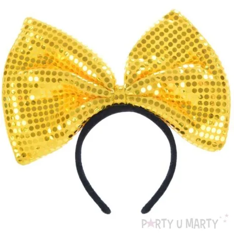 opaska party kokarda gigant z cekinami zolta arpex