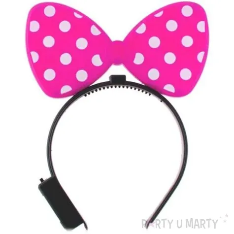 opaska party kokarda swiecaca rozowa