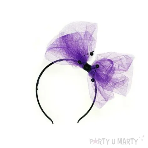 opaska party kokarda tiulowa fioletowa