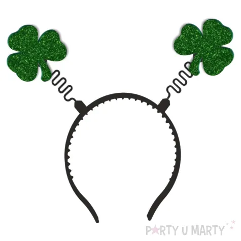 opaska party koniczynka sw patryka zielony brokat