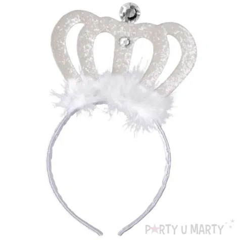 opaska party korona biala kraszek