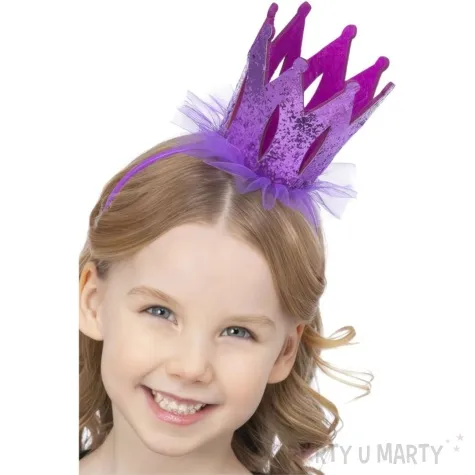 opaska party korona ksiezniczki fioletowy smiffys