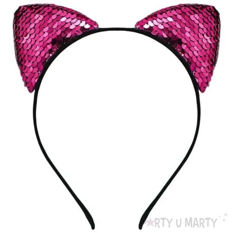 opaska party kot z cekinami rozowy godan