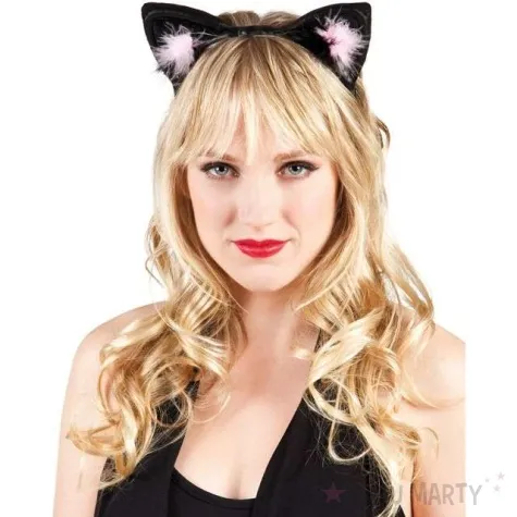 opaska party kotek z puszkiem czarna boland