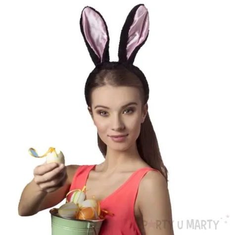 opaska party krolicze uszy czarne kraszek
