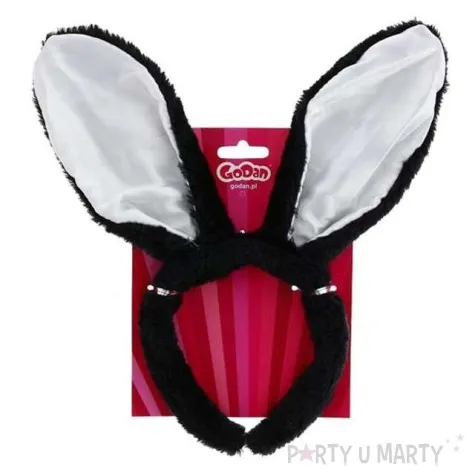 opaska party kroliczek czarno bialy