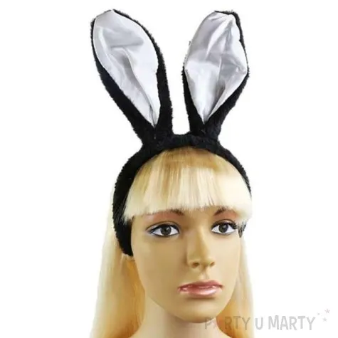 opaska party kroliczek czarno bialy