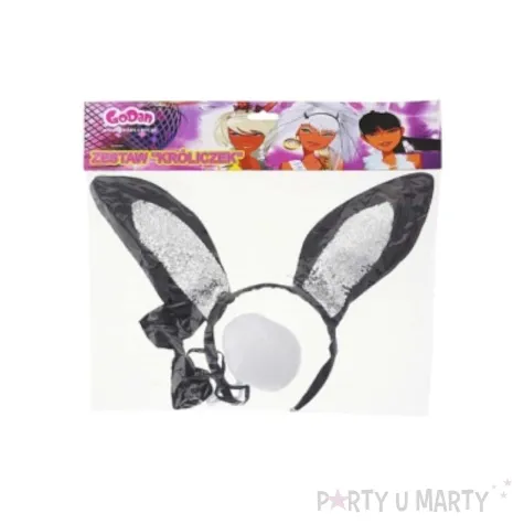 opaska party kroliczek w cekiny mucha ogonek