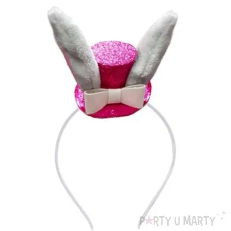 opaska party kroliczek w kapeluszu rozowa funnyfashion