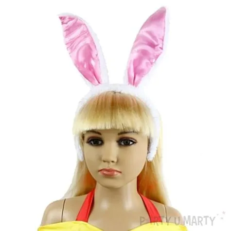 opaska party krolik rozowy pluszowy