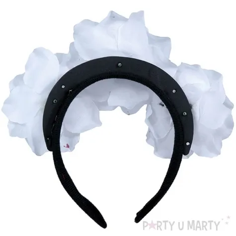 opaska party kwiaty krew bialy guirca