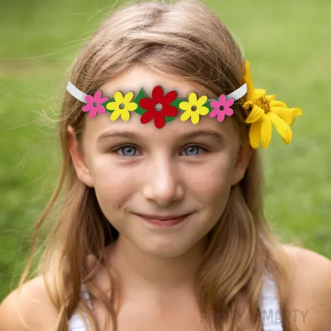 opaska party kwiaty polne filc wielokolorowa rozm uniweralny