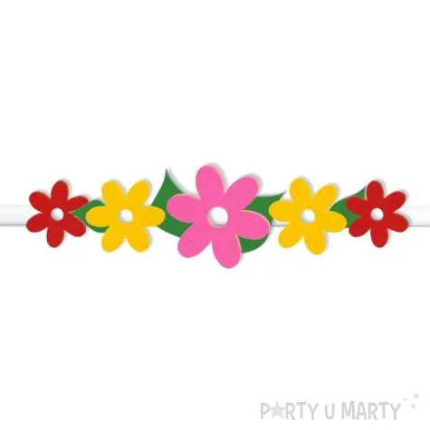 opaska party kwiaty wiosenne filc wielokolorowa rozm uniweralny