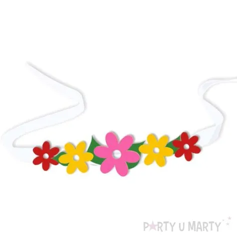 opaska party kwiaty wiosenne filc wielokolorowa rozm uniweralny