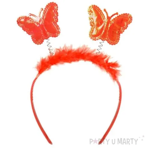opaska party motylek z puszkiem czerwona arpex