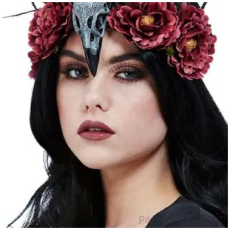 opaska party mroczne roze z czaszka ptaka czarna smiffys