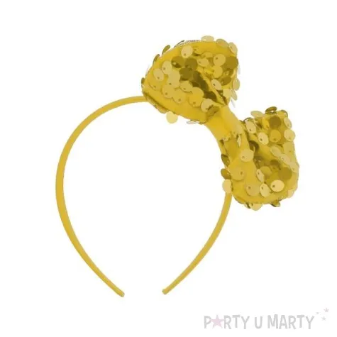 opaska party mucha z cekinami zlota