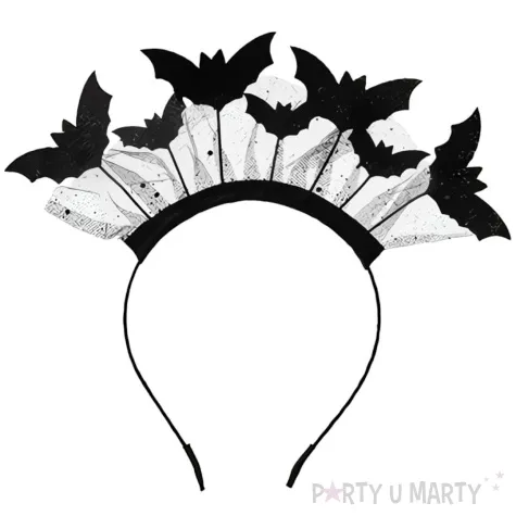 opaska party nietoperze halloween czarny partydeco