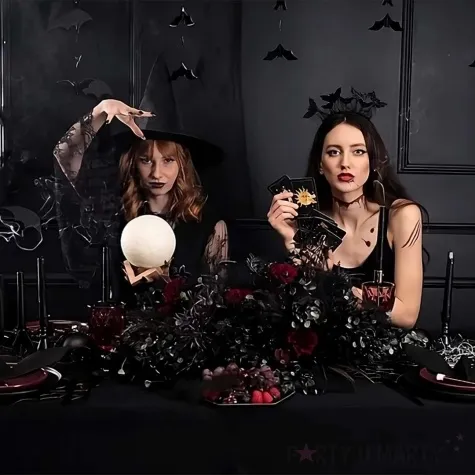 opaska party nietoperze halloween czarny partydeco