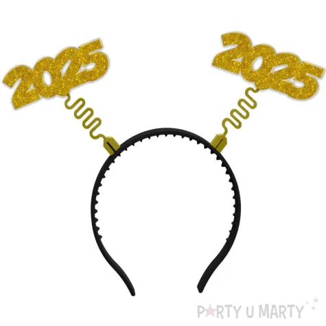 opaska party nowy rok brokatowa liczba 2025 zloty