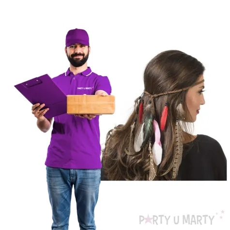 opaska party piora i koraliki kolorowa funny fashion