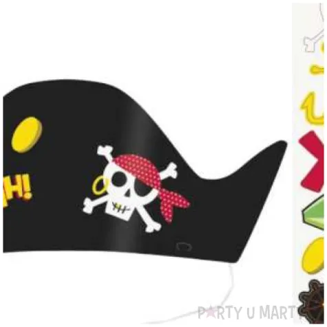 opaska party piracki kapelusz naklejki mix unique 8 szt 4 szt
