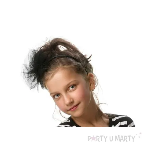 opaska party pompon tiulowy czarny