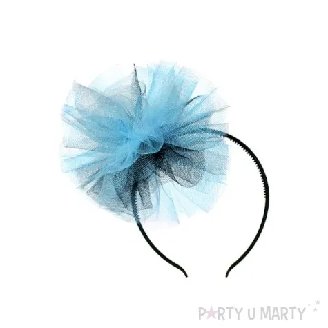 opaska party pompon tiulowy niebiesko czarny