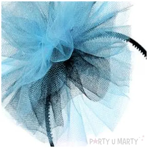 opaska party pompon tiulowy niebiesko czarny