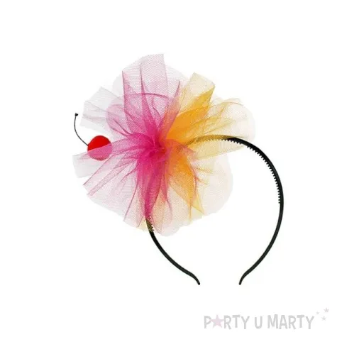 opaska party pompon tiulowy z wisienka kolorowy