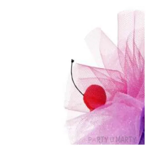 opaska party pompon tiulowy z wisienka kolorowy