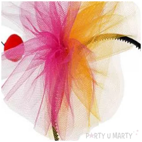 opaska party pompon tiulowy z wisienka kolorowy