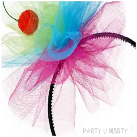 opaska party pompon tiulowy z wisienka kolorowy