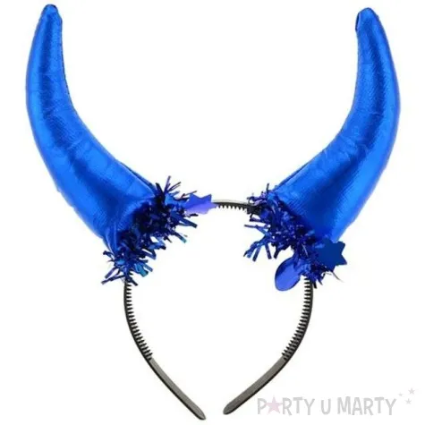 opaska party rogi atlasowe niebieskie