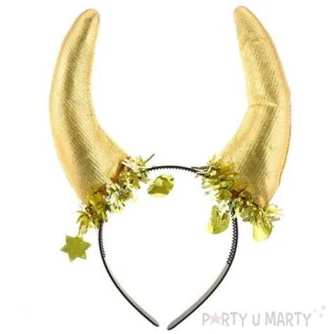opaska party rogi atlasowe zlote