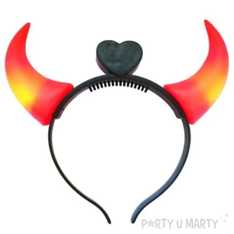 opaska party rogi diabla swiecace czerwone kraszek