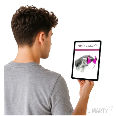 opaska party rogi diabla z welonem czarnym dekoracjepolska rozowy