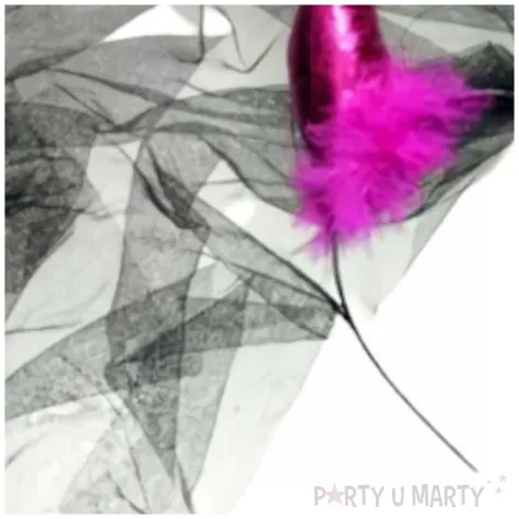 opaska party rogi diabla z welonem czarnym dekoracjepolska rozowy