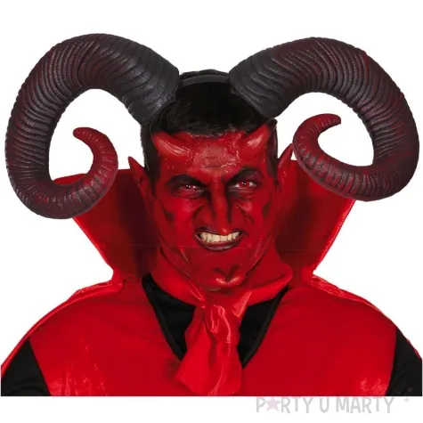 opaska party rogi diabla zakrecone czerwony czarny guirca