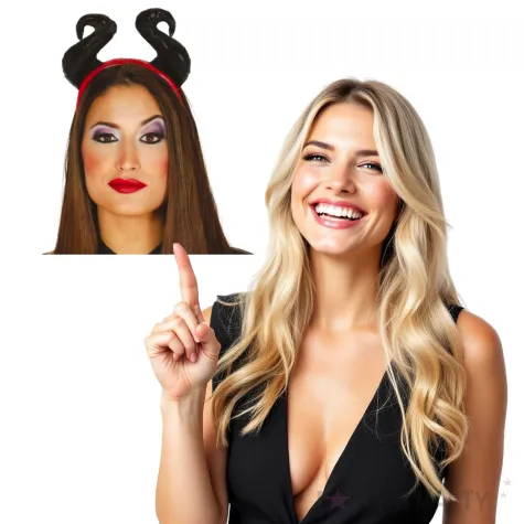 opaska party rogi diablicy czarna czerwona guirca