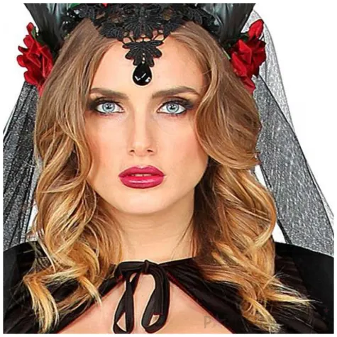 opaska party rogi i roze czarno czerwona widmann