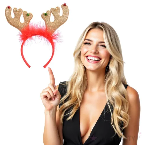 opaska party rogi renifera brokatowe zlote arpex