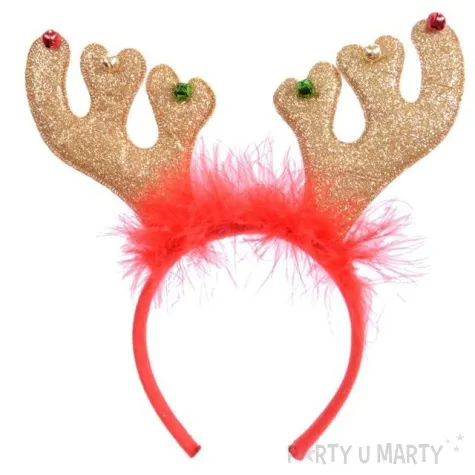 opaska party rogi renifera brokatowe zlote arpex