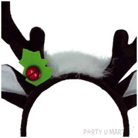 opaska party rogi renifera z dzwoneczkiem czarna guirca