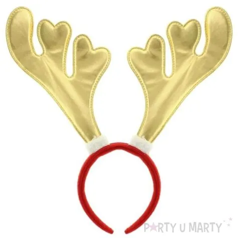 opaska party rogi renifera zlote satynowe