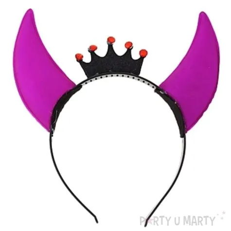 opaska party rogi z korona rozowe