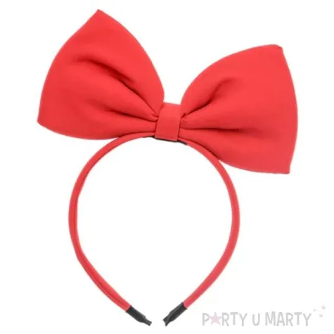 opaska party swiateczna kokarda czerwona partydeco