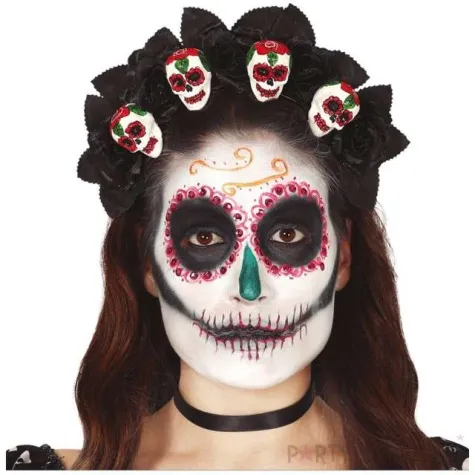 opaska party tiara z czaszkami guirca