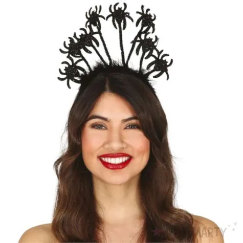 opaska party tiara z pajakami czarna guirca