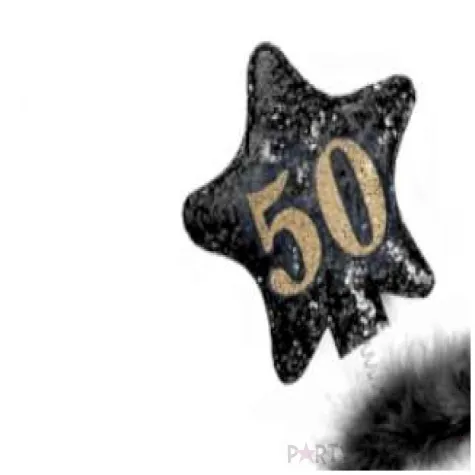 opaska party urodziny 50 czarne gwiazdki